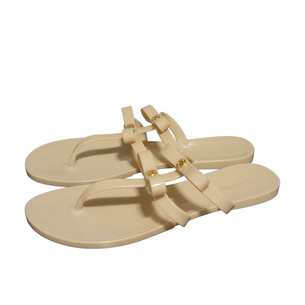 Lilly Pulitzer Harlow Jelly Bow Sandals Nude 10 - Picture 10 of 11